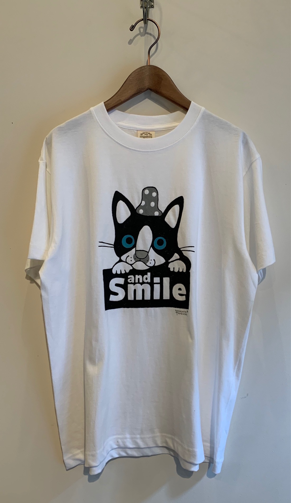 手描きTシャツ・ネコ　M/武内祐人[1点限り]