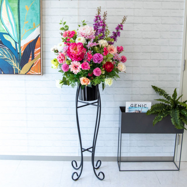 【立札無料】造花スタンド H約150cm / 開店祝い 開業祝い 祝い花 空間装飾 店舗装飾/PA447-SEN90