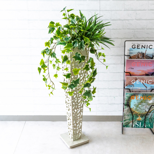 【立札無料】造花スタンド H約90cm / 開店祝い 開業祝い 祝い花 空間装飾 店舗装飾/PA461-IR72WH