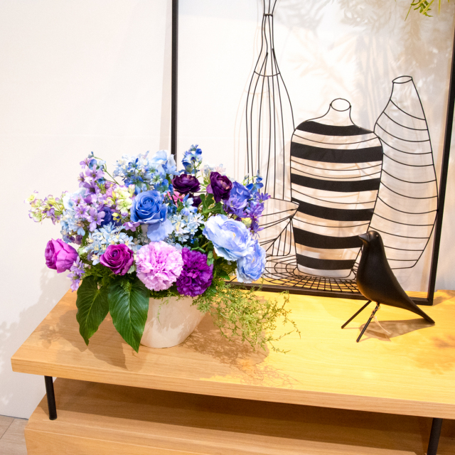 PAS012 造花アレンジメント/プラスチック合成樹脂鉢】フラワー