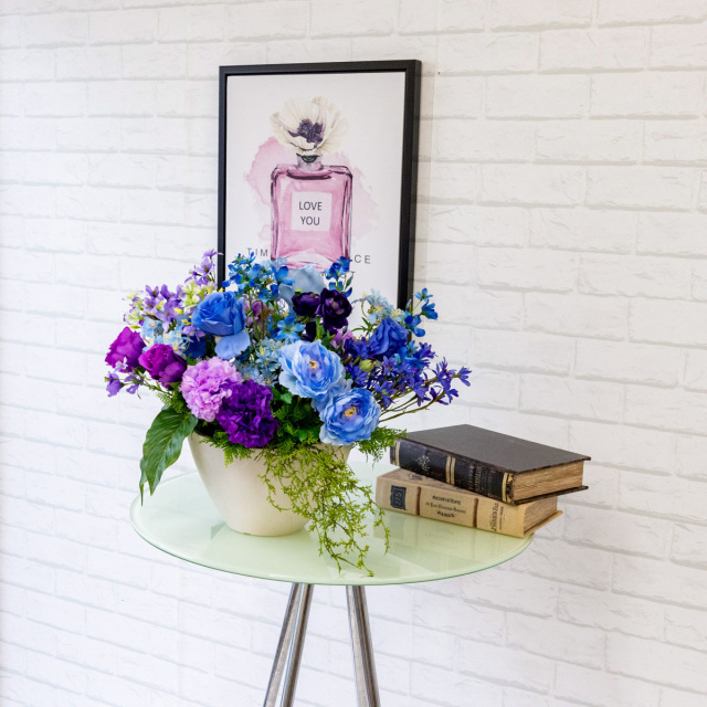 フラワーアレンジメント　造花 PAS012 造花アレンジメント/プラスチック合成樹脂鉢】フラワー