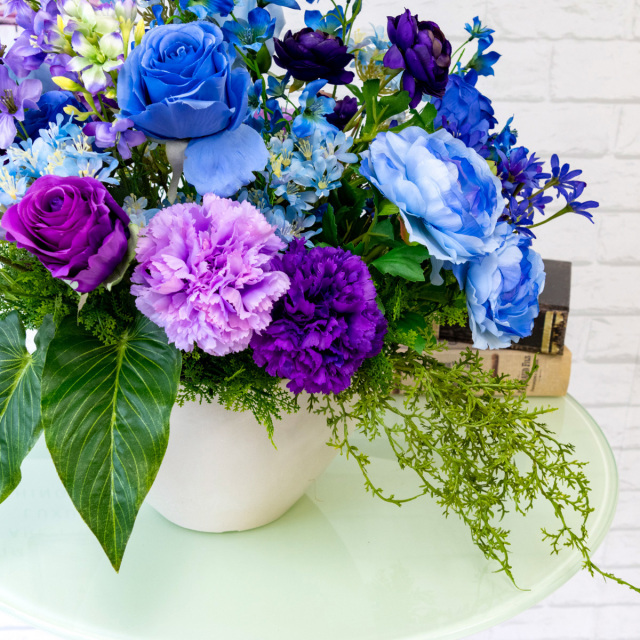 PAS012 造花アレンジメント/プラスチック合成樹脂鉢】フラワー