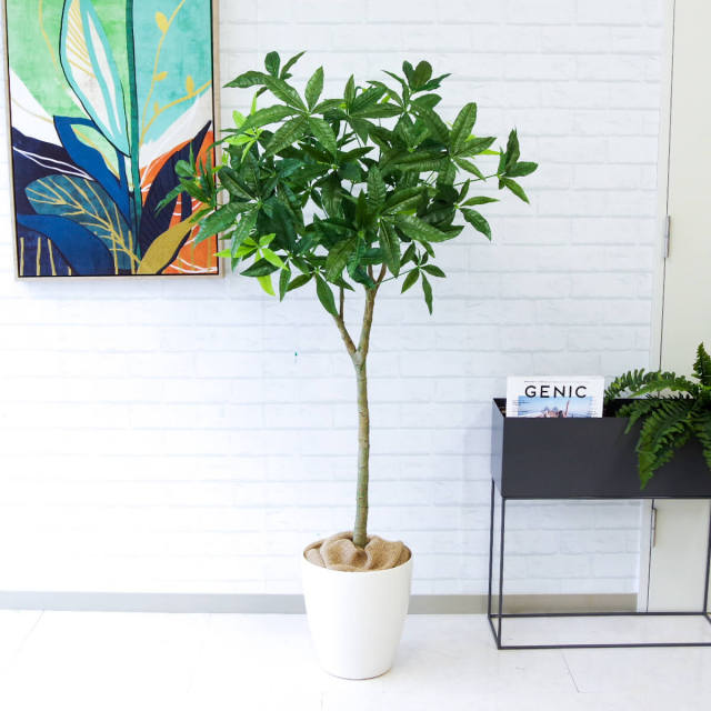 人工 観葉植物 フェイク グリーン パキラ H約145cm 店舗 装飾 開店
