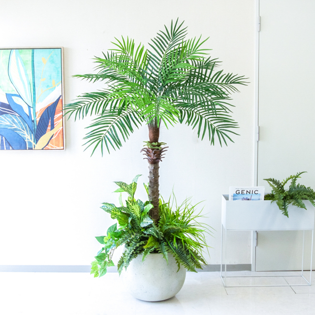 人工 観葉植物 フェイク グリーン パキラ H約145cm 店舗 装飾 開店