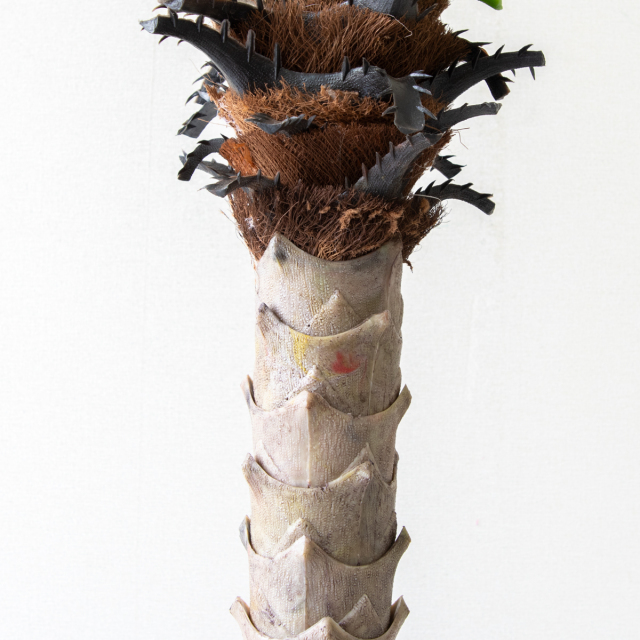 観葉植物 フェイクグリーン　大型　ヤシの木　ヴィンテージ樽　パキラ 人工 観葉植物 フェイク グリーン パキラ H約145cm 店舗 装飾 開店