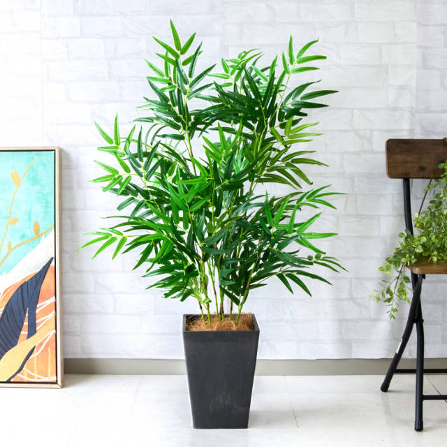 人工 観葉植物 フェイク グリーン バンブー(竹) H約105cm 店舗 装飾
