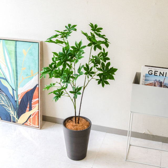 中型 人工観葉植物 緑色 人工 観葉植物 フェイク グリーン スプリットフィロツリー H約