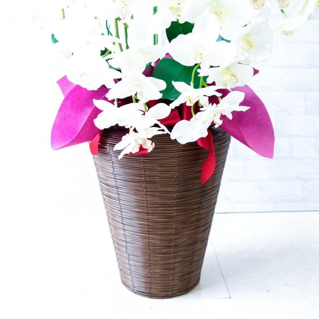 〇☆日本製☆☆☆アートフラワー 造花 プレミアム胡蝶蘭１０本立W 高さ90cm アートフラワー プレミアム胡蝶蘭10本立W インテリア 鉢植え