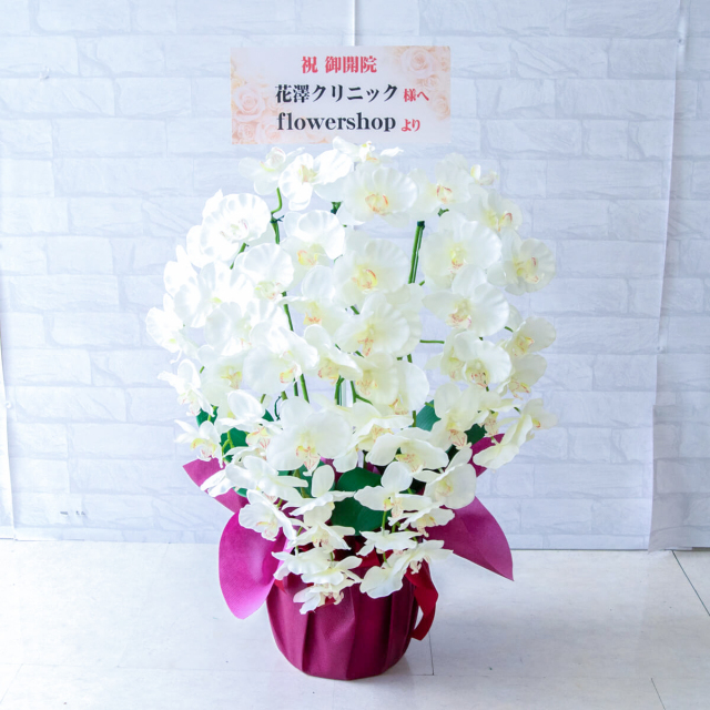 造花 胡蝶蘭/5本立ち/白/H約75cm/フェイク 開店祝い 開院祝い