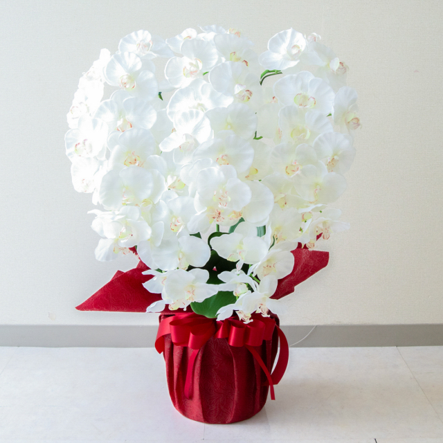 造花 胡蝶蘭/5本立ち/白/H約75cm/フェイク 開店祝い 開院祝い 開業祝い