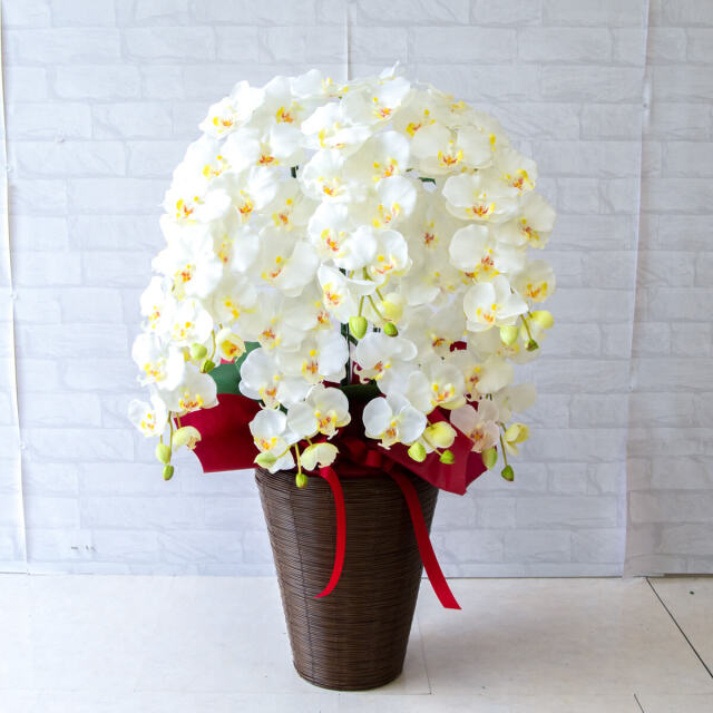 造花 胡蝶蘭/7本立ち/白/H約90cm/フェイク 開店祝い 開院祝い 開業祝い