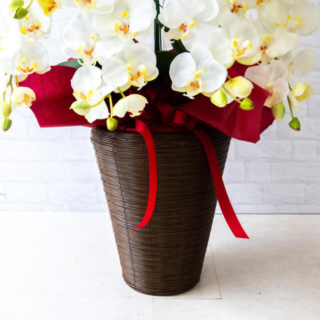 造花 胡蝶蘭/7本立ち/白/H約90cm/フェイク 開店祝い 開院祝い 開業祝い