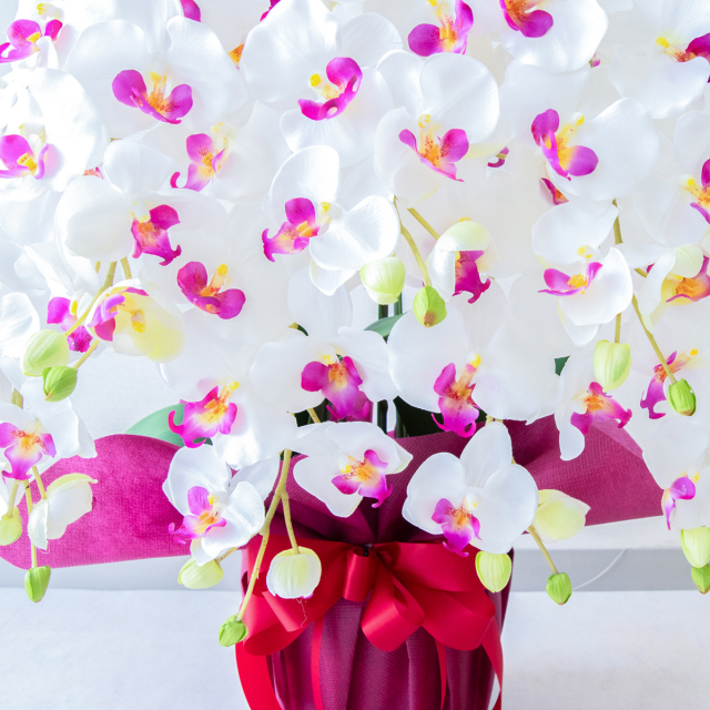 造花 胡蝶蘭/7本立ち/白/H約95cm/フェイク 開店祝い 開院祝い 開業祝い