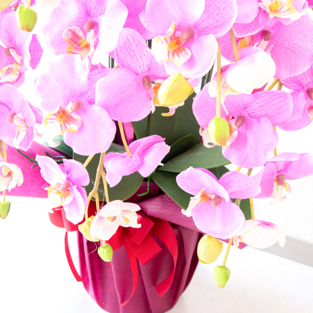 造花 胡蝶蘭/7本立ち/白/H約95cm/フェイク 開店祝い 開院祝い