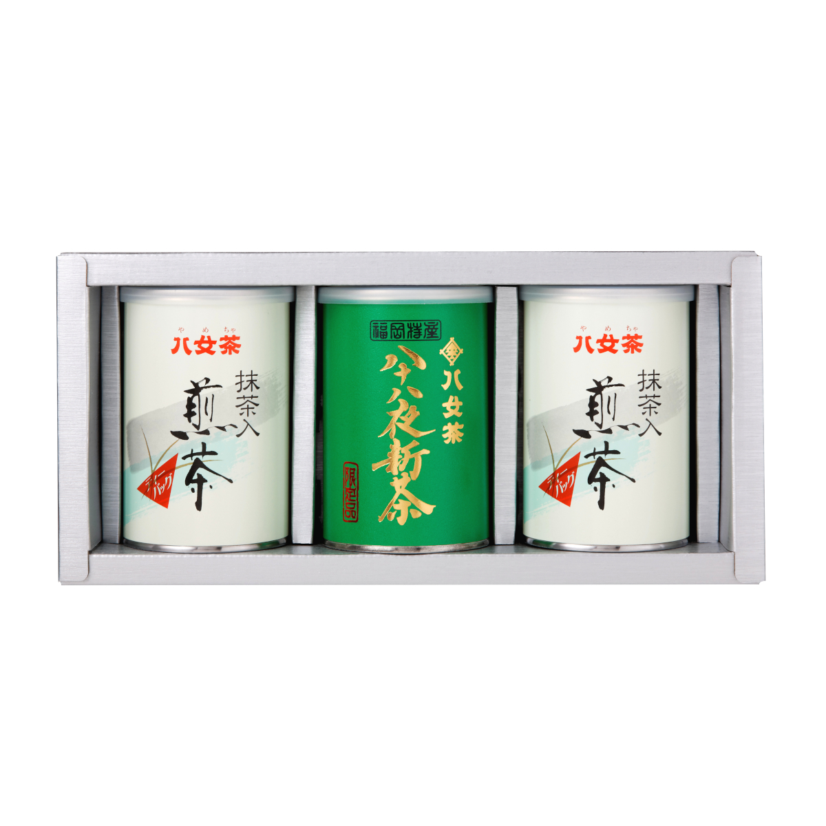 【G-196・ア400】八十八夜新茶・抹茶入り煎茶ティーバッグ缶 100g×3缶