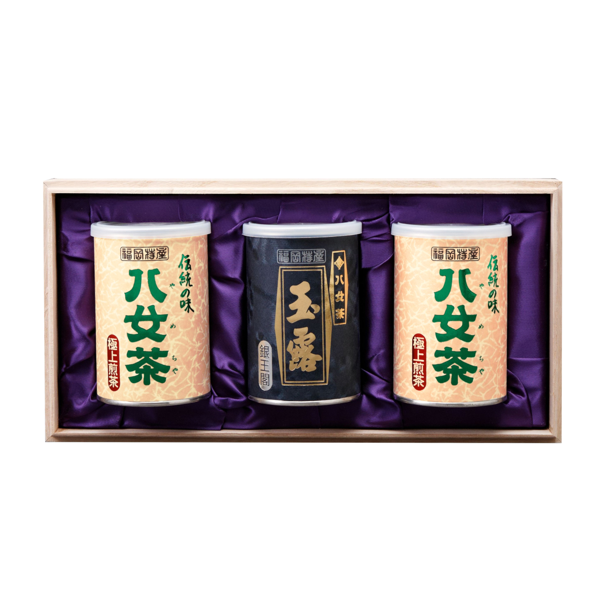 【G-234・ホヌ】極上煎茶・玉露銀 100g×3缶木箱