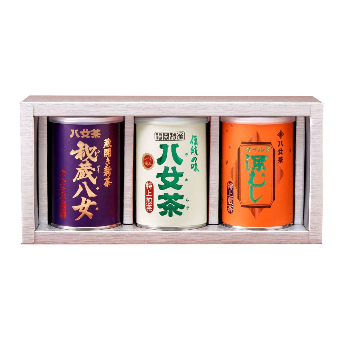 【G-248・コニフ】秘蔵八女・特上煎茶・マイルド深むし特上 100g×3缶ギフト