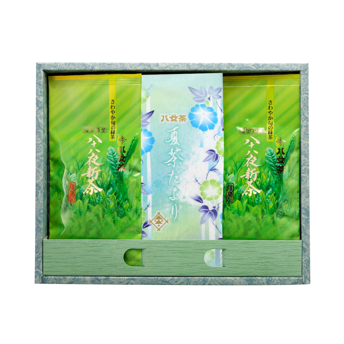 【G-284・ア夏】八十八夜新茶100ｇ・夏茶だより90ｇ 3袋ギフト