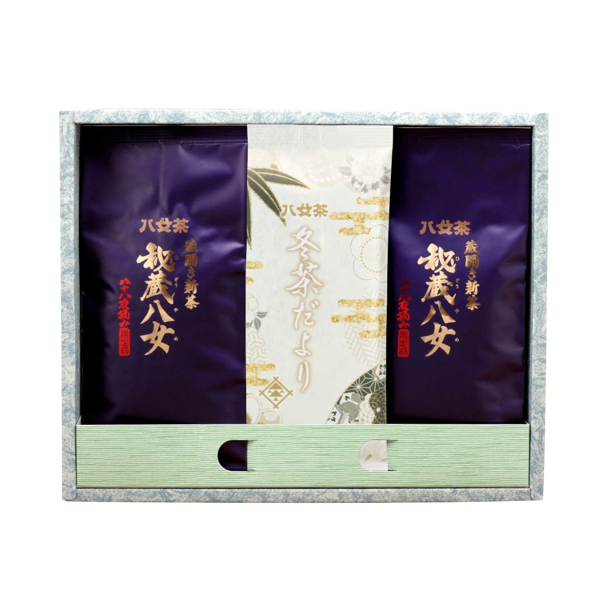 【G-292・コ冬】秘蔵八女100g・冬茶だより90g×3袋ギフト