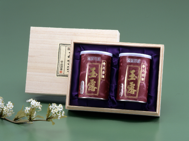 【G-256・ル】玉露金王閣 100g×2缶木箱ギフト