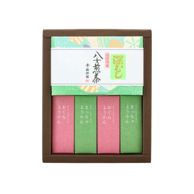 【G-515】羊かん食べ比べ４個・上級深むし茶(60ｇ詰)ギフト
