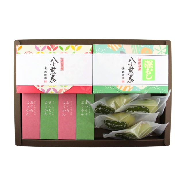 【G-722】羊かん食べ比べ4個・ちゃちゃまる４個・上級煎茶・深むし茶(60ｇ詰)ギフト
