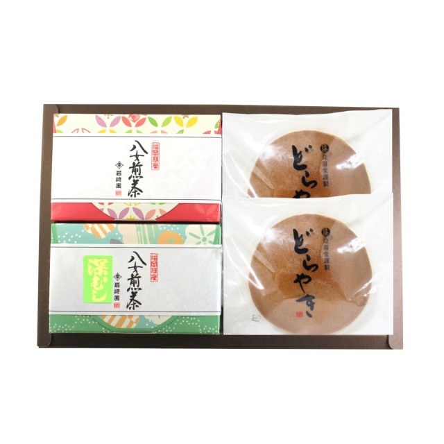 【G-724】どらやき2個・上級煎茶・深むし茶(60g詰)ギフト