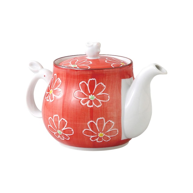 5532花柄うさぎ急須