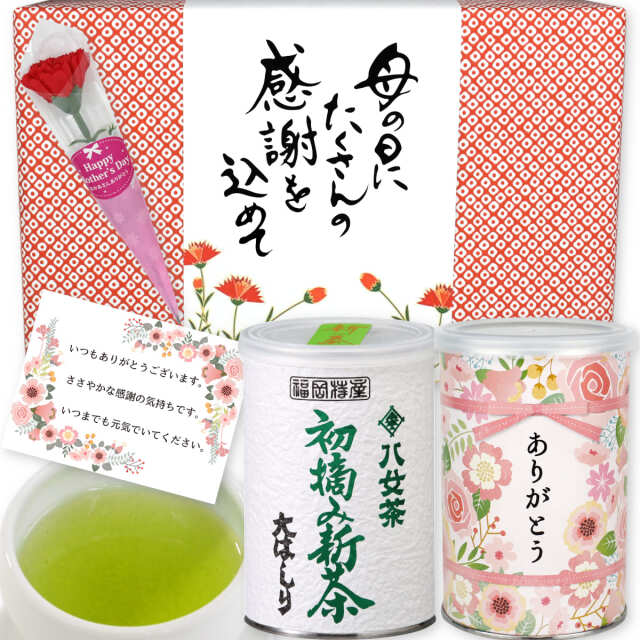 【G-996】初摘み新茶・大はしり◇限定品・八十八夜新茶(母の日限定茶缶) 100g×2缶 母の日特別ギフトセット