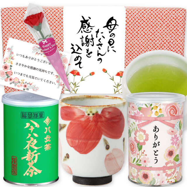 【G-997】限定品・八十八夜新茶◇波佐見焼湯呑母の日特別ギフトセット