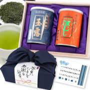 【G-352】玉露・銀王閣◇マイルド深むし特選茶　100g×2缶 木箱入