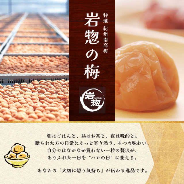 粒の大きい高級な梅干し 岩惣の一粒梅12粒入|梅干・南高梅のお 粒の大きい高級な梅干し 岩惣の一粒梅12粒入|梅干・南高梅のお