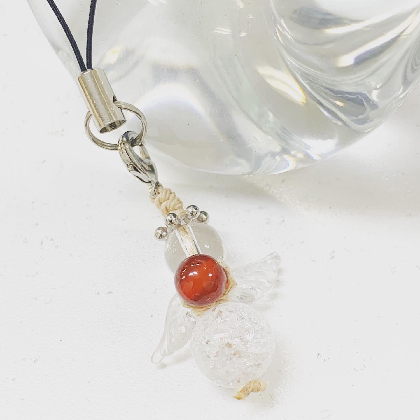 エンジェルストラップ（レッドアゲート・クリスタル）STR5