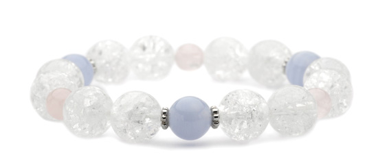 パステルカラーブレスレット（ブルーレースアゲート・ローズクォーツ） 2244