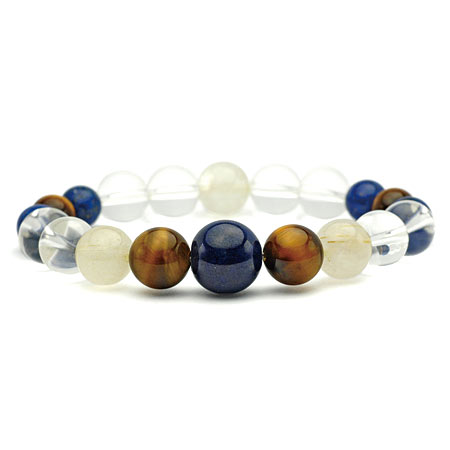 金運UPブレスレット（ラピスラズリ・タイガーズアイ・ルチルクォーツ・クリスタル） 2267