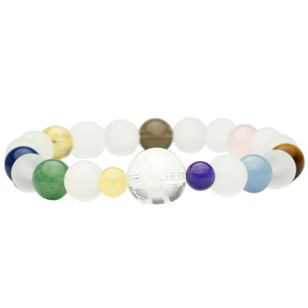 龍チャクラブレスレット（龍彫りクリスタル・ラピス・シトリン・スモーキークォーツ・ローズクォーツ） 2275