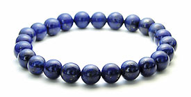 最高級ラピスブレスレット Mサイズ （ラピスラズリ8mm玉) 2181M