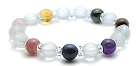マルチパワーラウンドブレスレット(Sサイズ)（ラピス・アメジスト・タイガーアイ・Ｒクロサイト・マラ・シトリン・Ｒクォーツ） 2189S