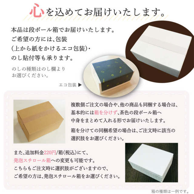 段ボール箱でお届けします。