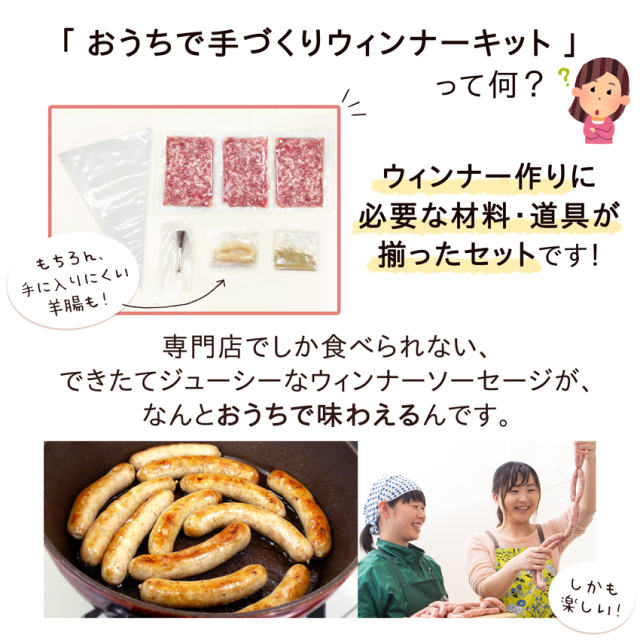 おうちで手作りウインナーキット (肉：300g×3)