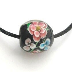 ジュエリーハートアート　トラベルジュエリー通販ショップ　とんぼ玉ペンダント・ブラック