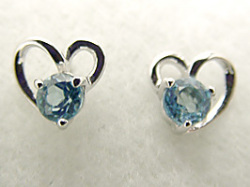 11月の誕生石シトリンK18WG(ホワイトゴールド)ピアス