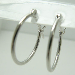 フープピアス　パイプサイズ　1mm×13mm　K14WG[14金ホワイトゴールド] y110401