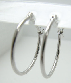 フープピアス　パイプサイズ　1mm×15mm　K14WG[14金ホワイトゴールド] y110402