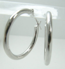 フープピアス　パイプサイズ　2mm×20mm　K14WG[14金ホワイトゴールド] y110406