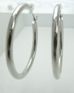 フープピアス　パイプサイズ　2mm×25mm　K14WG[14金ホワイトゴールド] y110407