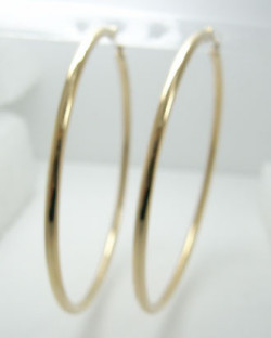 フープピアス　パイプサイズ　2mm×50mm　K18[18金ゴールド] y110421