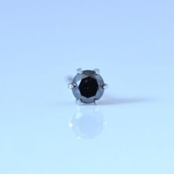 片耳用　プラチナ ブラックダイヤモンド 0.1ct シンプルピアス 1本単位での販売 彼女  誕生日  ジュエリー アクセサリー ∞ y130119