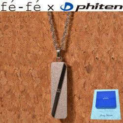 新作 チタン メンズ ネックレス ファイテン fe-fe phiten フェフェ プレート ペンダント Men's FP-35 ブラック ダイヤモンド y170153