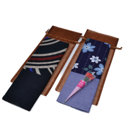 母の日 父の日 ペアギフト ギフト セット ラッピング付 落ち着いた色合い ガーゼマフラー と ポーチ 父母 プレゼント y190074